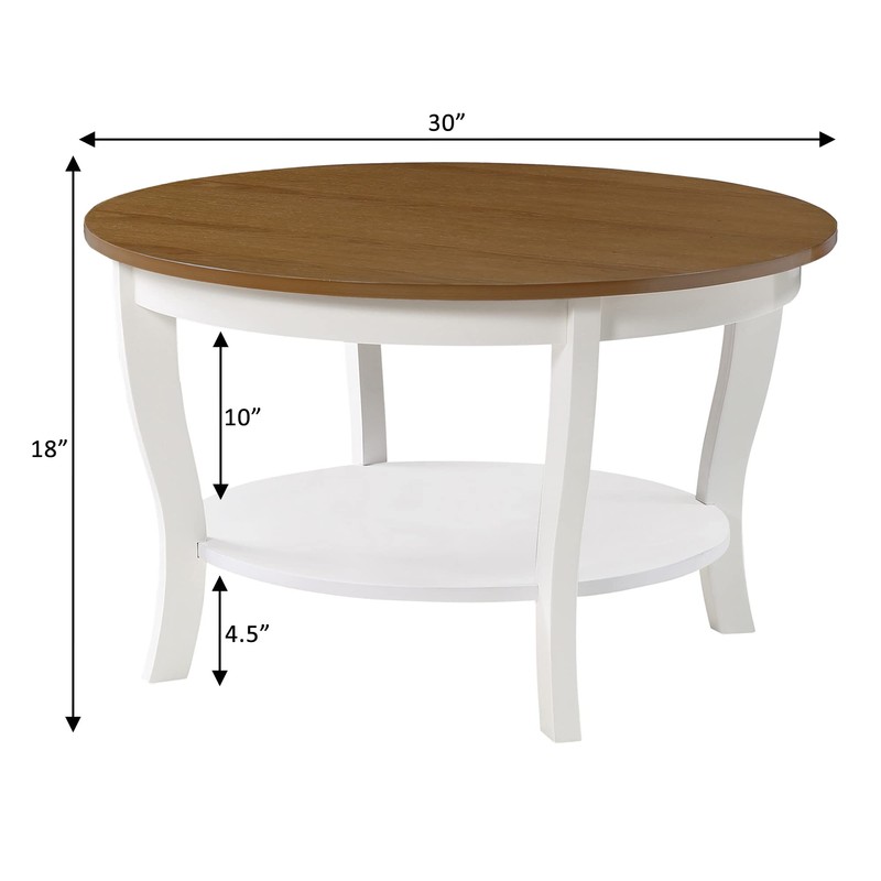 Convenience Concepts American Heritage Round Coffee Table 30" - Classic