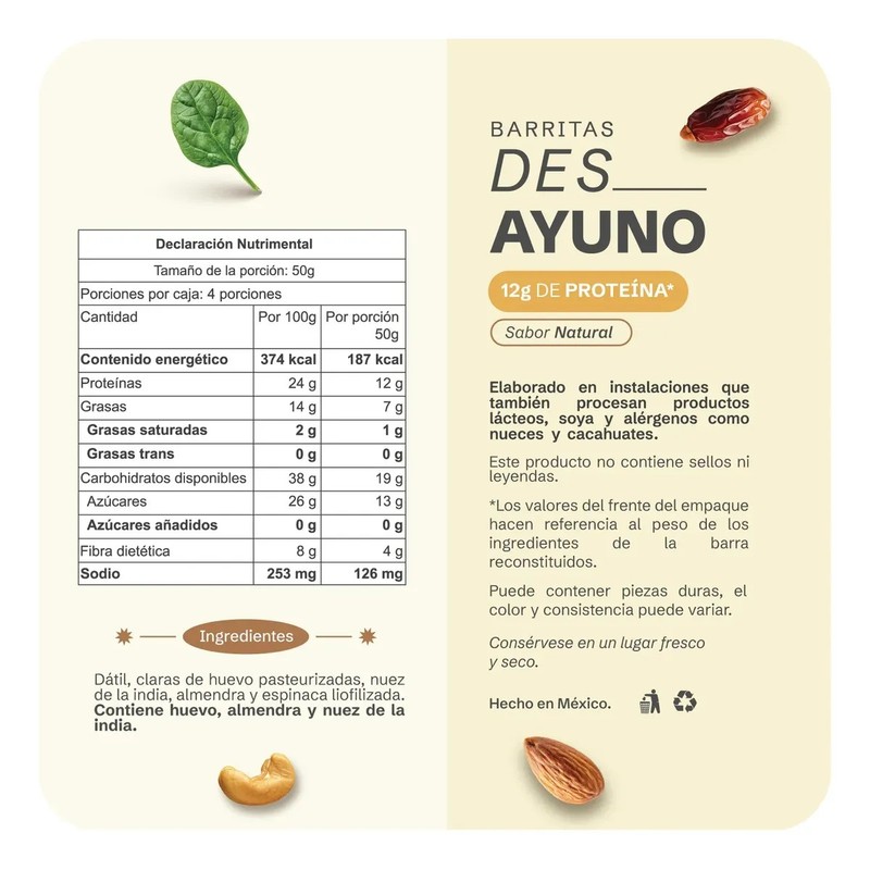 Barrita De Proteína Flora01 Des_ayuno Caja 4 Piezas 50g