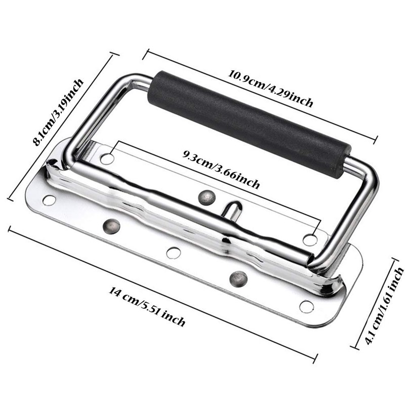 Guanici Pack of 2 Box Handles, Folding Handle, Stainless Steel,
