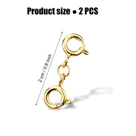 2pcs Necklace Clasps and Closures, Double Round Necklace Clasp Mental Double Round Necklace Clasp Necklaces Bracelet Safety Clasp for Jewelry Making Necklaces Bracelet(Gold)