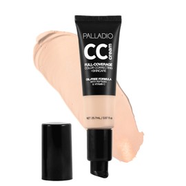 Palladio Full-Coverage Colour Correction CC Cream, Oil-Free with Peptides & Vitamin C, Best for Correcting Redness and Unevenness in the Skin, Buildable Foundation Coverage (Fair 11N)