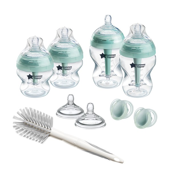 Tommee Tippee Advanced Anti-Colic Newborn Baby Bottle Starter Kit, Slow-Flow Breast-Like Teats and Unique Anti-Colic Venting System, Mixed Sizes