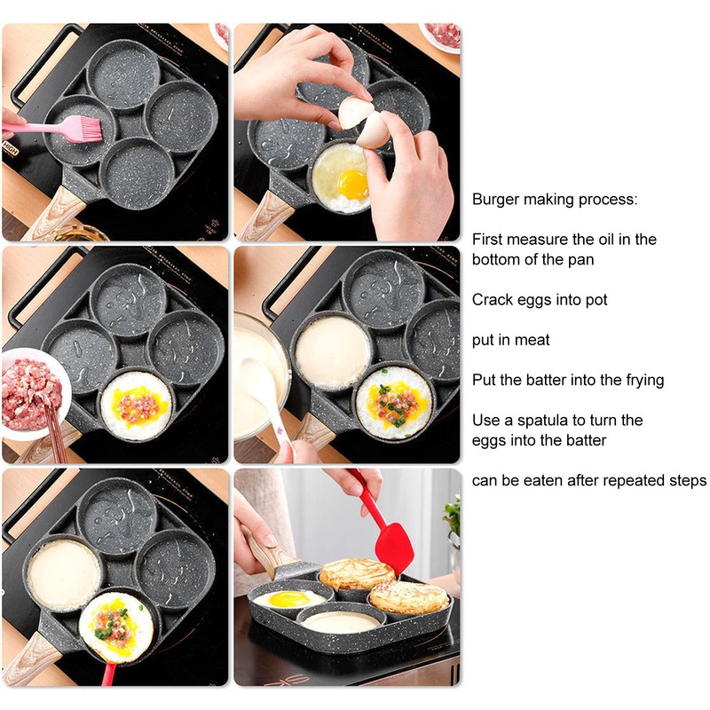 4 Hole Frying Pan Non Stick Heat Resisting Omelet Pan