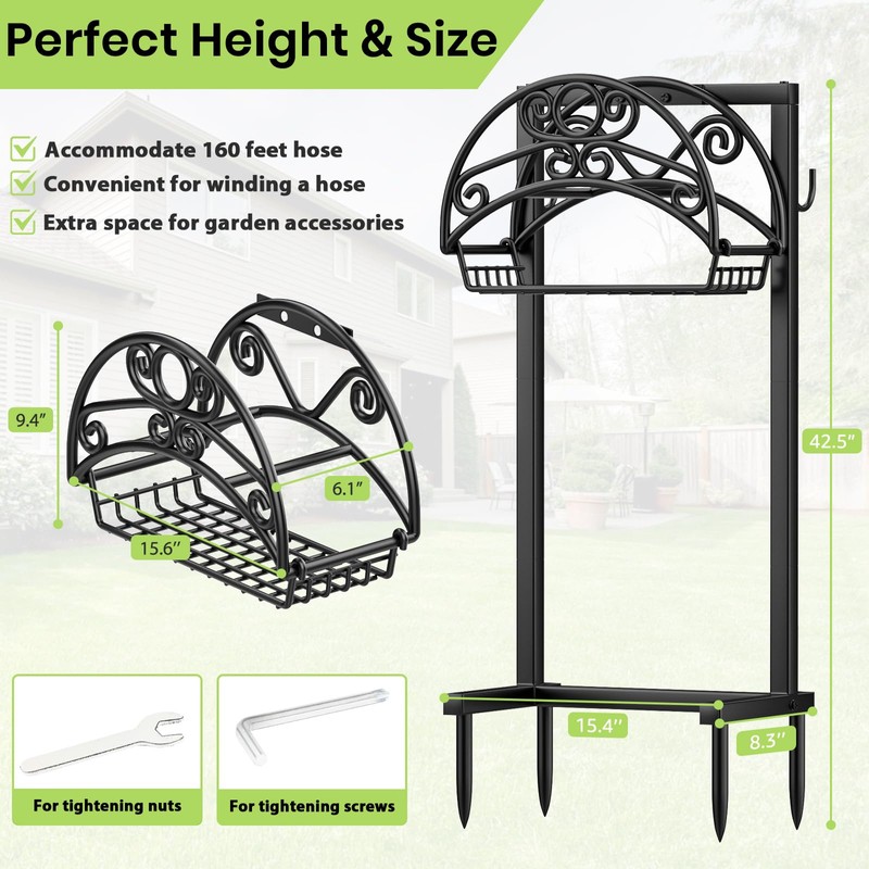 TomCare Garden Hose Holder Upgraded Water Hose Holder Heavy Duty