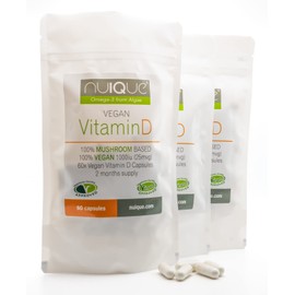 Nuique Vitamin D - nuIQue Vegan Vitamin D with Vitashroom? nuIQue Vegan Vitamin D is Made from Mushrooms That Have undergone a Careful UV Light Treatment to Enhance The Vitamin D Content.