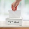 AuldHome Design Dryer Sheet Dispenser; Countertop Rustic White Fabric Softener