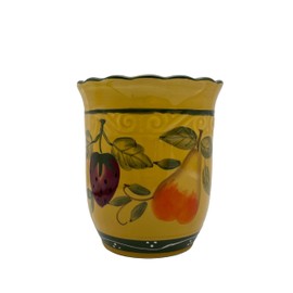 ACK Tuscany Mixed Fruit Hand Painted Ceramic, Utensil Holder, 88439