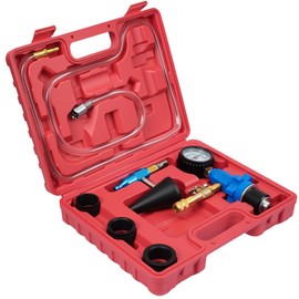Cooling System Vacuum Purge Radiator Coolant Refill Tool Kit, Automotive Water Tank Pneumatic Vacuum Antifreeze Change Filler Set, with 4 Sizes Adapter Hose for Car Van SUV Truck