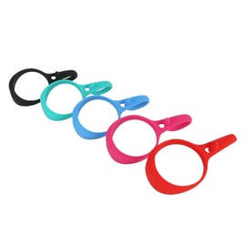 Neo - Soporte para correa para botella de agua, anillo magnético de silicona que se fija a la mayoría de botellas de boca ancha con popote aislado de acero inoxidable para llevar bebidas energéticas