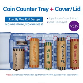 Byteen8 Coin Counter Coin Sorter｜2Packs Mini Coin Counter Tray Coin Sorter Tray with Cover｜Coin Bank Teller Easy to Use Change Counter｜Change Holder for Car｜Coin Holder for All Coins｜Great Gift