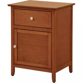 Glory Furniture Izzy 1 Drawer 1 Door Nightstand in Oak