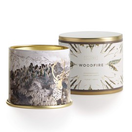 ILLUME Woodfire Soy Candle, Vanity Tin, Brown, 11.8 oz.