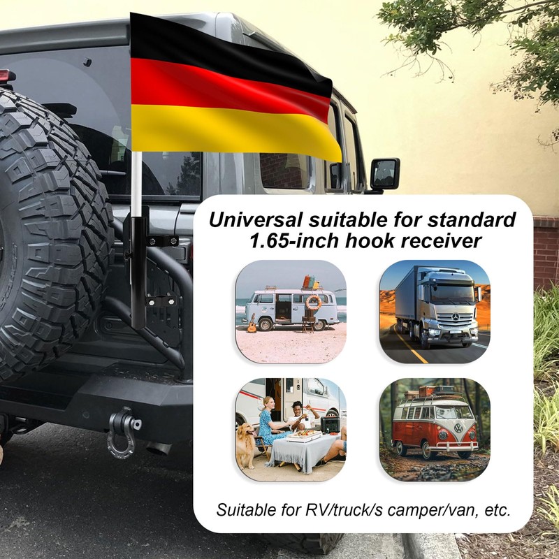 Motorhome Flag Holder, Adjustable Metal Flag for Flag Decoration, Ideal