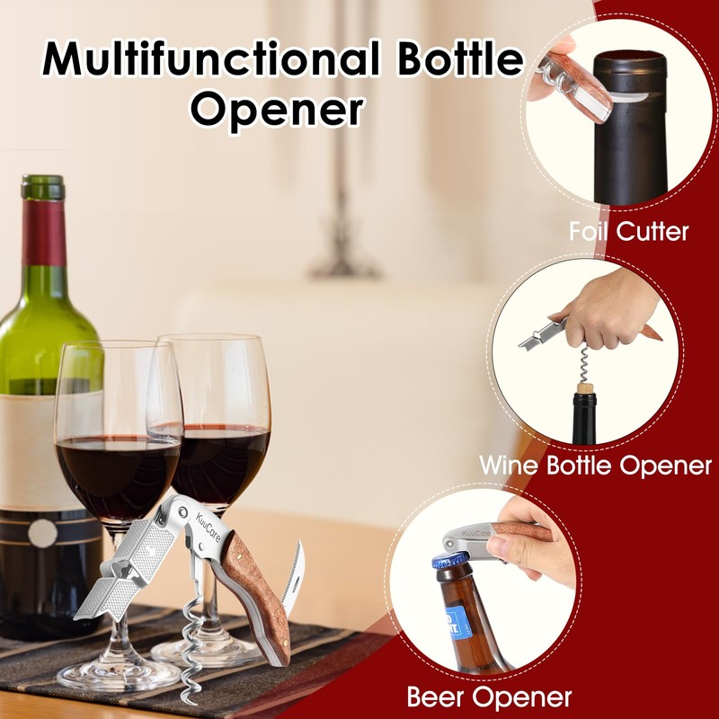 2-Pack Wine Opener Waiter Corkscrew, Premium 420 Stainless Steel Wine