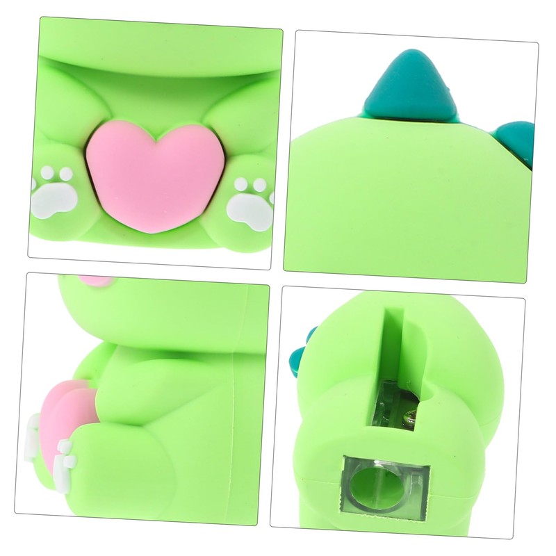 BIUDECO Cute Dinosaur Handheld Pencil Sharpener Cartoon Design for Portable