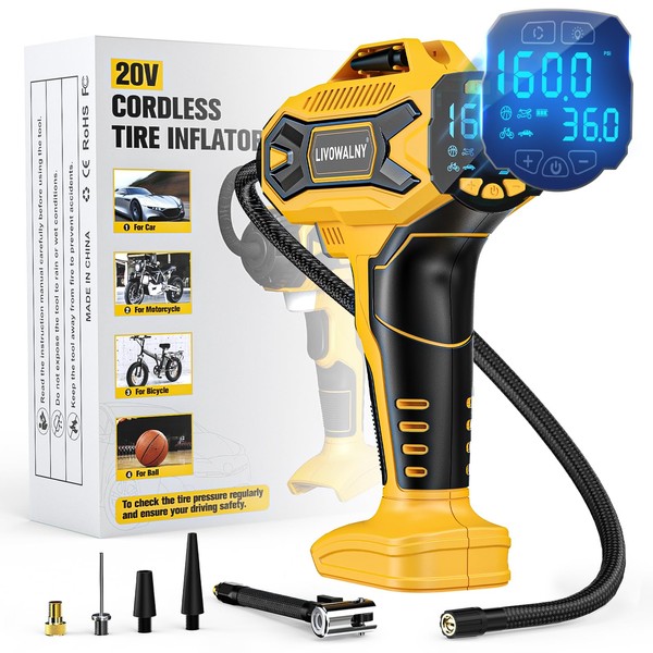 Tire Inflator Air Compressor Compatible with Dewalt 20V Max Battery,