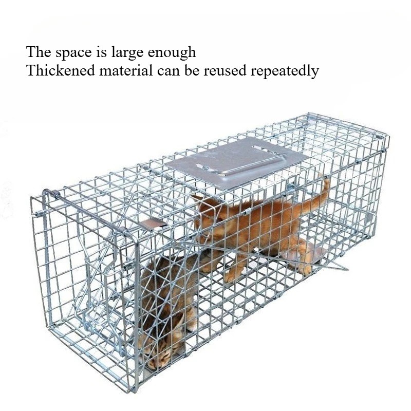 Large Animal Trap Cage for Live Capture – Foldable Stainless