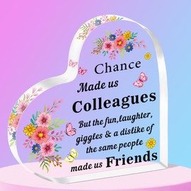 SMARGO Coworker Leaving Gifts: Acrylic Decoration Sign/Plaque for Women, Colleague Friends, Work Bestie Birthday, Farewell Going Away Goodbye