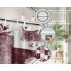 DLTAY Burgundy Patchwork Shower Curtain, 72x72 in