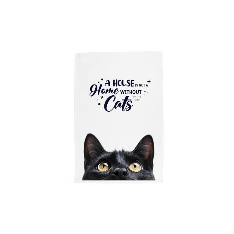 Peeping Cat Tea Towel - A House is not a