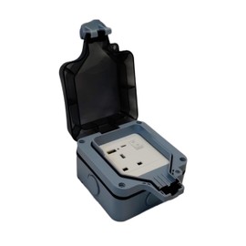 Securlec - Single Outdoor Weatherproof Switched 1 Gang Socket With USB-A & USB-C - IP66