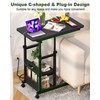 C Shaped End Table Height Adjustable - Couch Side Table