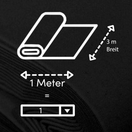 Stage Molleton Fabric B1 Flame Retardant 300 g/m² Sold by the Metre in 3 m Width Double-Sided Roughened Black