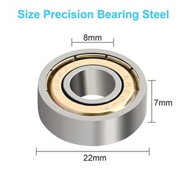 608 ZZ Ball Bearings, Skate Bearings Double Shielded Miniature Ball Bearings for Skateboards, Inline Skates, Scooters ABEC 7 Bearing (8mm x 22mm x 7mm) 4PCS