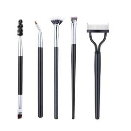 5PCS Eyeliner Brush Makeup Brush Set Eyebrow Eyelash Blending Brush Eyelash Separator Mascara Fan Brush for Natural Lifted Easy to Use Cosmetic Brushes Tool Kits