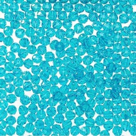8mm Faceted Plastic Beads Transparent Turquoise Bulk 1,000 Pieces