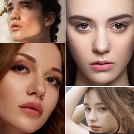 Carperton Nose Bone Studs Nose Rings Studs Hypoallergenic 20 Gauge Nostril Piercing Jewely for Women