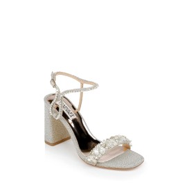 Badgley Mischka Women's Tanisha Block Heel Sandal Heeled, Platino, 7