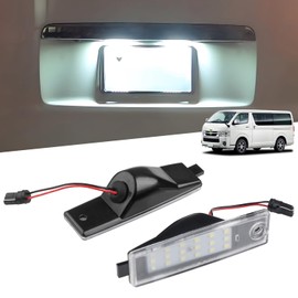 Virauto Toyota Hiace 200 Series LED License Lamp, License Plate Lamp, 1/2/3/4/5/6/7 Types, Compatible with All Grades, High Brightness, Easy Installation, T10 License Plate Light, Pure White Light, 18