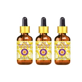 Deve Herbes Pure Mentha Citrata Essential Oil (Mentha citrata) with Glass Dropper Steam Distilled (Pack of Three) 100ml X 3 (10 oz)