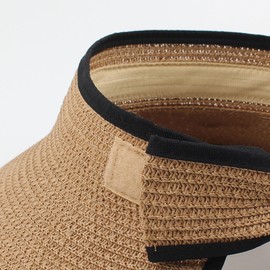 KORADI Women’s Sun Hats Straw Visor Wide Brim Beach Hat Foldable Summer Roll-Up Open Top Cap Flap Cover Cap UV UPF 50
