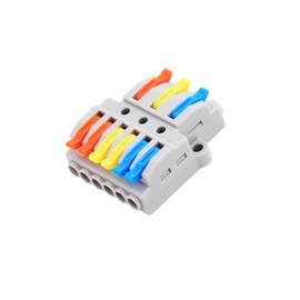 NineLeaf 10PCS Wire Connectors, 3 in 6 Out Lever Wire Connectors, Lever-Nuts Inline Splicing Connector, Push-in Quick Conductor Terminal, AWG 28-12