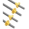QWORK 4 Pack T8 300mm Lead Screw and Brass Nut