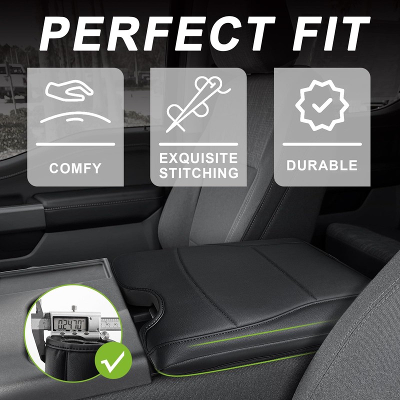 Muslogy Center Console Armrest Cover Compatible with Ford F-150 F150