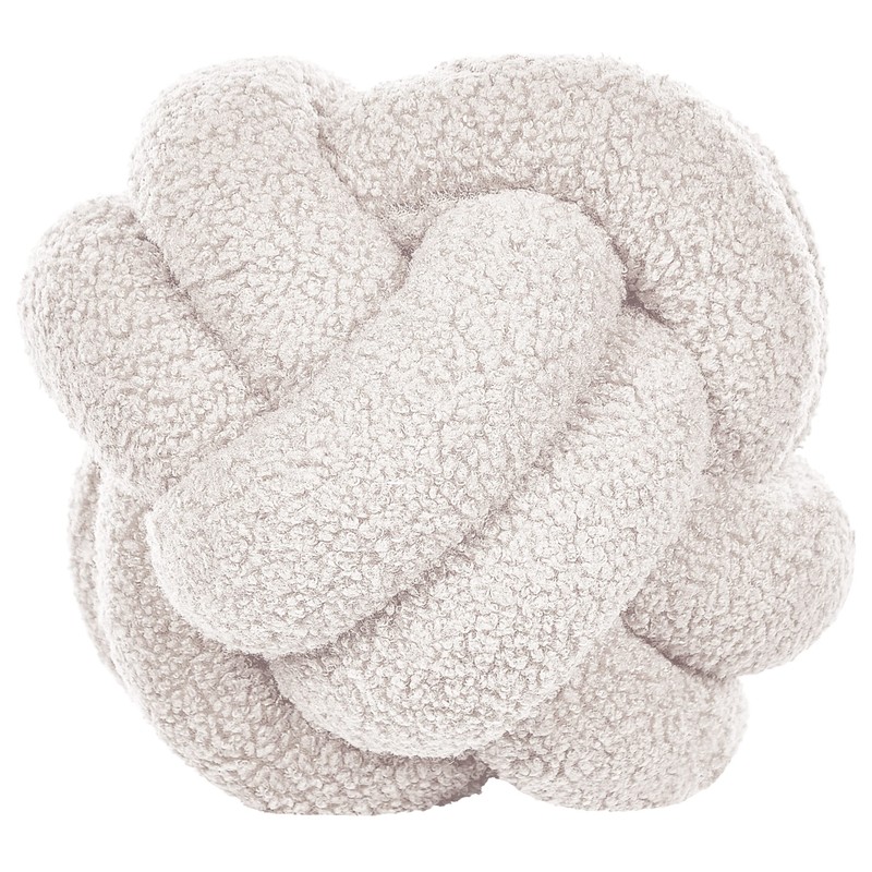Beliani Set of 2 Modern Boucle Decorative Knot Cushion White