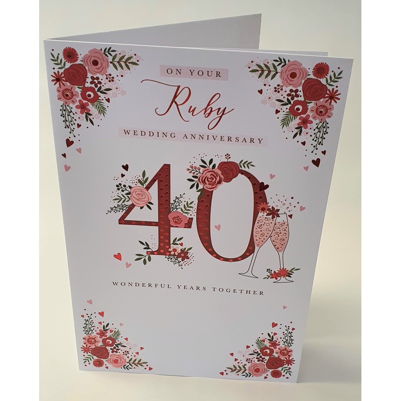 Ruby 40th Anniversary Card - We also have birthday cards/christmas