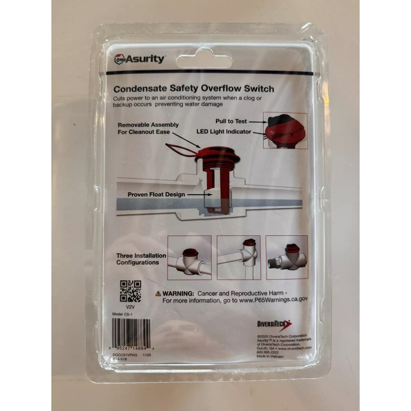 DiversiTech NEW DIVERSITECH CS-1 CONDENSATE SAFETY OVERFLOW SWITCH