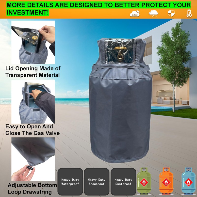 100 lb Propane Tank Cover， With 600D Waterproof, Dustproof, and