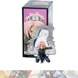 BANPRESTO Haruno Sakura: 9cm Panel Spectacle Statue Figurine Bundled with 1 A.C.G. Compatible Theme Trading Card (88138), Small