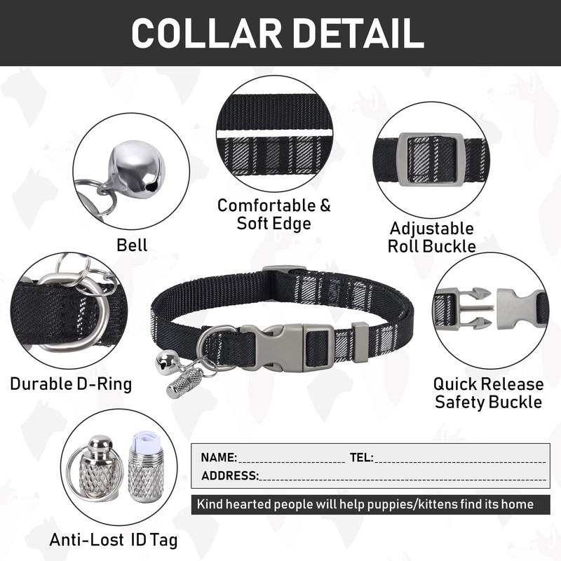 GAMUDA Small Dog Harness Collar and Leash Set, Step in