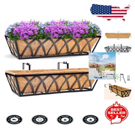 24-Inch Rust-Resistant Planter Box Set with Coco Liner for Indoor/Outdoor Use