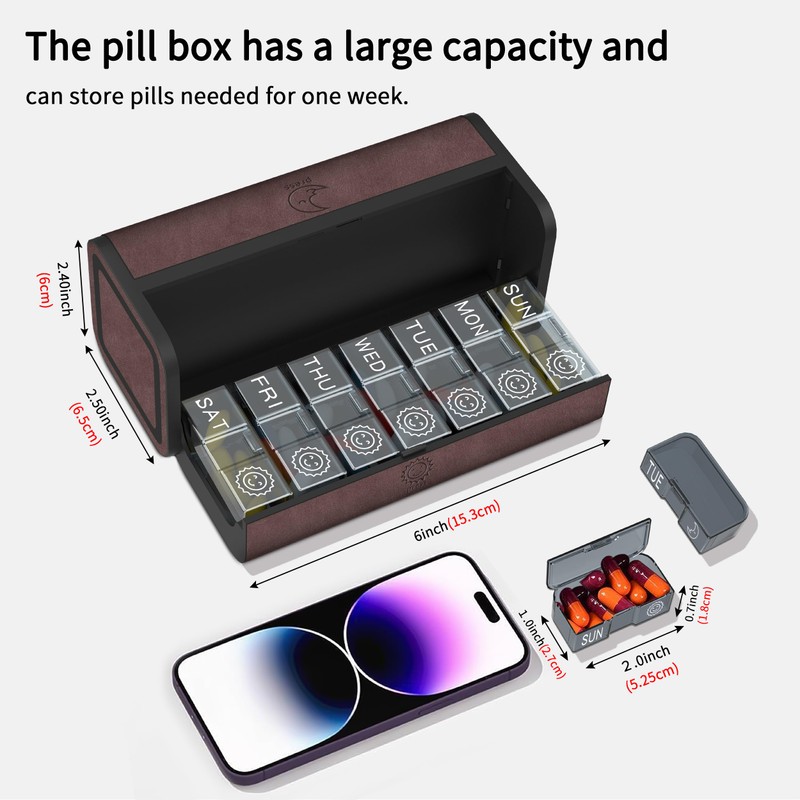 TOMSKYE Multi-functional Pill Case, Large Capacity, Surface Wool, Stylish Portable