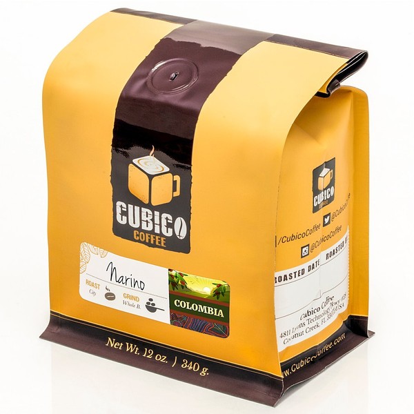 Colombia Coffee - Whole Bean Coffee - Freshly Roasted Coffee - Cubico Coffee - 12 Ounce (Single Origin Nariño Colombian Coffee)