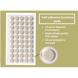 Cabinet Bumpers Furniture Bumpers Kitchen Cabinet Door Stoppers Sound Dampening Rubber Bumpers Made of Soft Eva Rubber for Quiet Drawer Close Anti Slam Cushion Rubber feet Pads 10 mm (100 pcs, Beige)