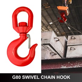 SCIEO 2 Ton Swivel Hook for Lifting-Heavy Duty Crane Hook Swivel Lifting Hook with Safety Latch, Rotatable Grade 80 Hoist Hook Swivel Rigging Hook with 4409 lbs Load Capacity for Crane Lifting