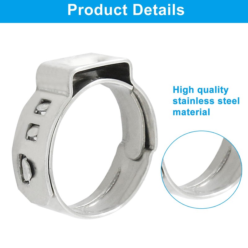 LifCratms 20 Pack 1/2 Inch PEX Crimp Rings, Stainless Steel